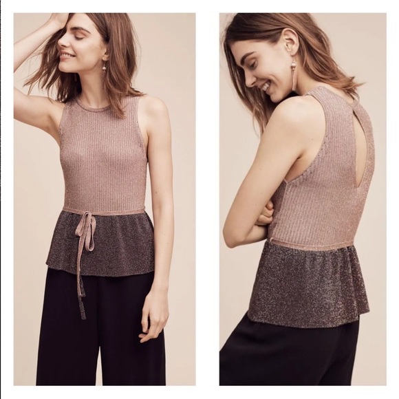 Anthropologie by Moth Women's Riella Sleeveless Pullover Sweater/Top Size L - Picture 3 of 4